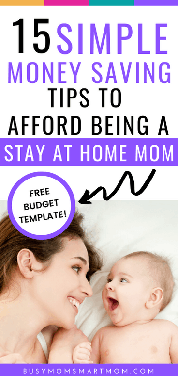 how to afford to be a stay at home mom