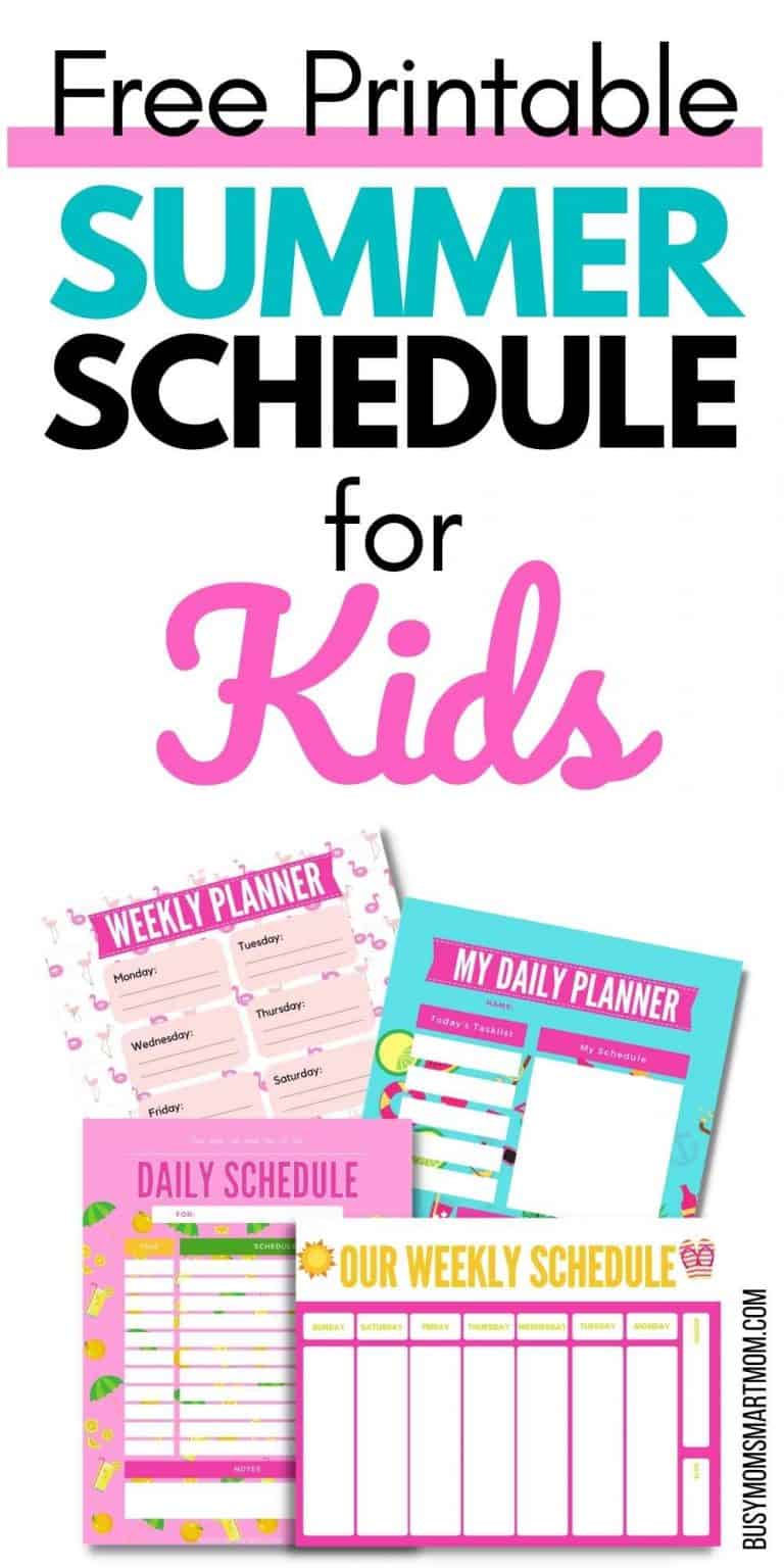 Best Summer Schedule for Kids 2023 (Free Printable Kids Summer Schedule ...