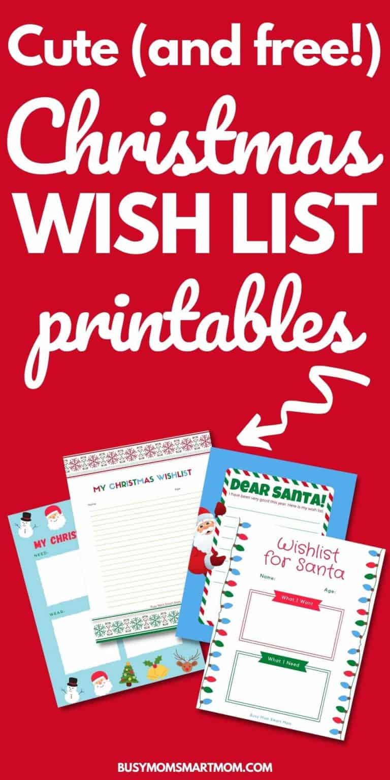 Christmas Wish List Printable (4 Free Santa Wish List Templates for