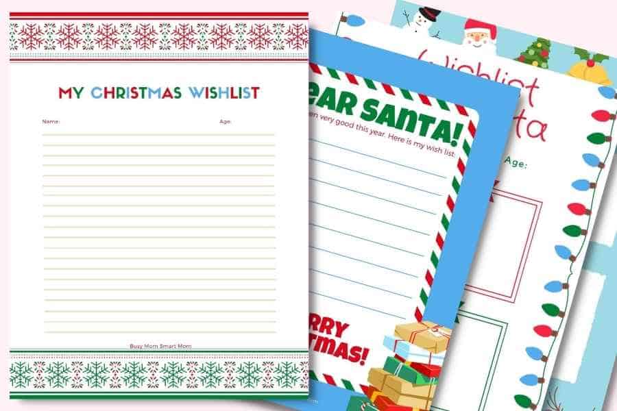 Christmas Wish List Printable (4 Free Santa Wish List Templates for ...