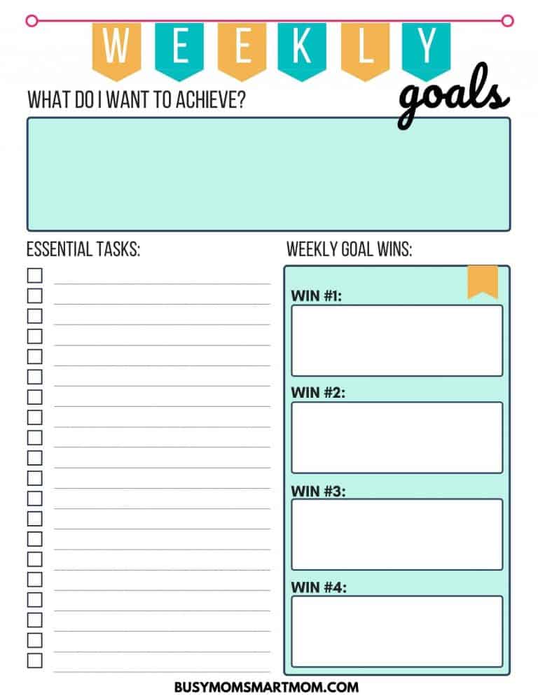 8 Free Goal Setting Worksheets (For Moms and Kids!) Busy Mom Smart Mom