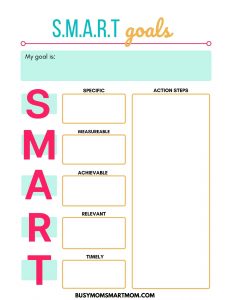 8 Free Goal Setting Worksheets (For Moms and Kids!) - Busy Mom Smart Mom